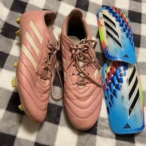 Mens adidas cleats and adidas shin guards